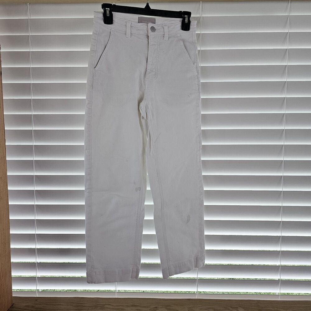 Everlane The Straight Leg Crop Pants in Bone Size 2